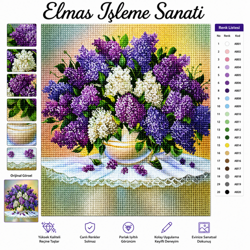Mor Salkımlar 50x65 Cm