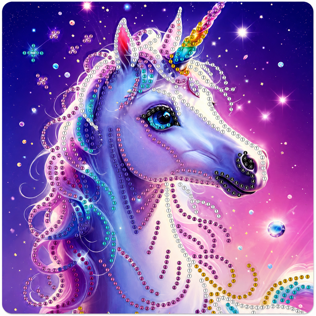 Sevimli Unicorn Çocuk Elmas Boyama 21x25 cm