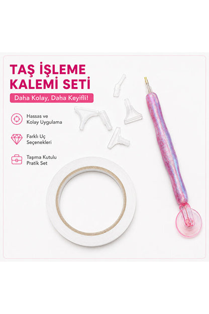 7 Farklı Değiştirilebilir Uçlu Taş İşleme Kalemi+Bant Hediyeli