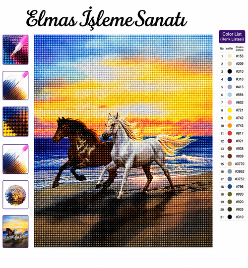 Dört Nala Koşu  30x30 cm