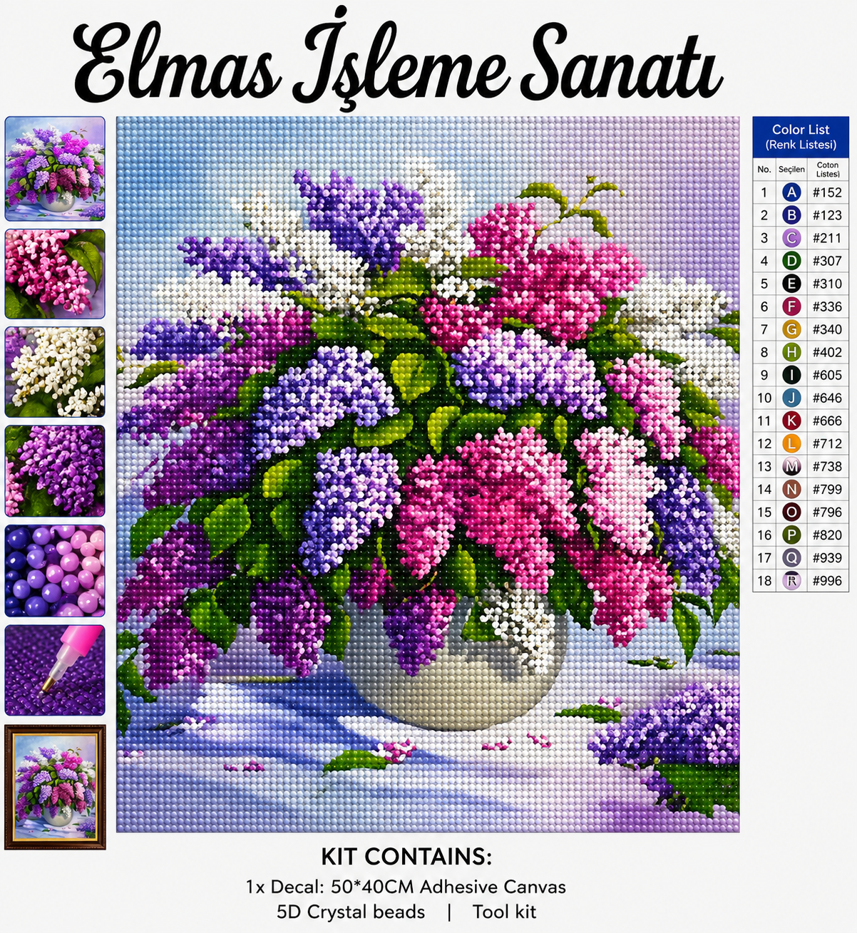 Mor Salkımlar 40x50 cm