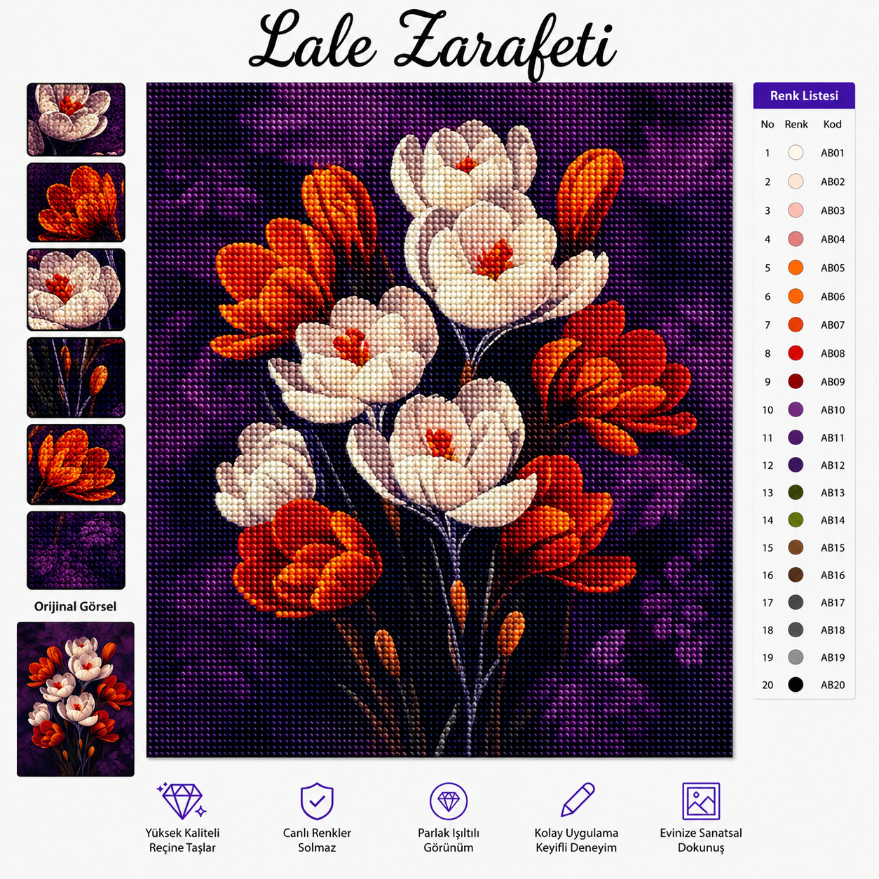 Gece Laleleri 50x65 Cm