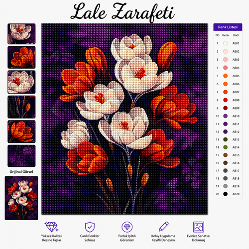 Gece Laleleri 50x65 Cm