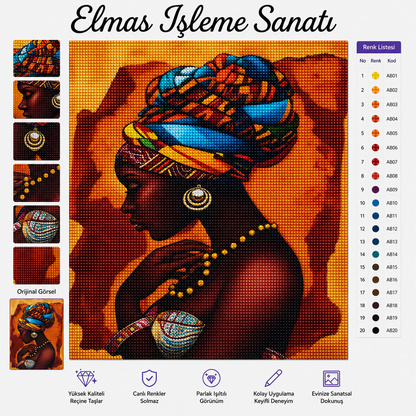 Afrikalı Kadın  40x50 Cm