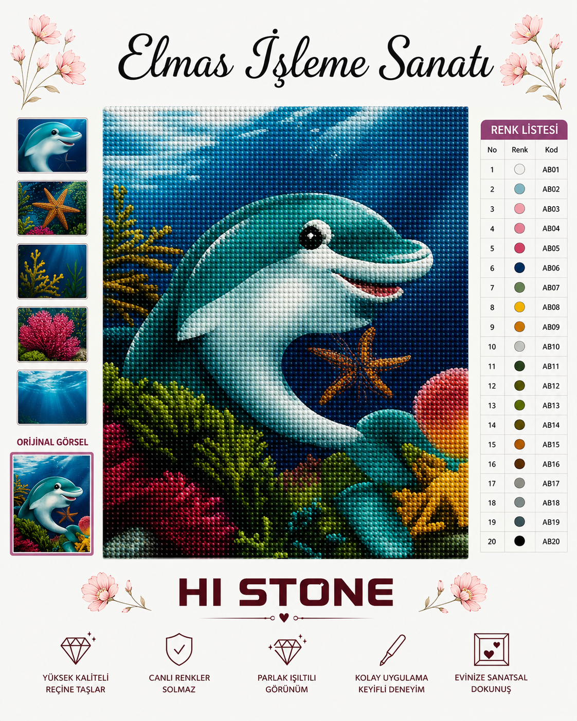 Tatlı Yunus Balığı  20x30cm