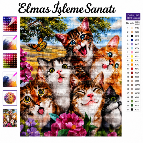 Şapşal Kediler  30x30 cm