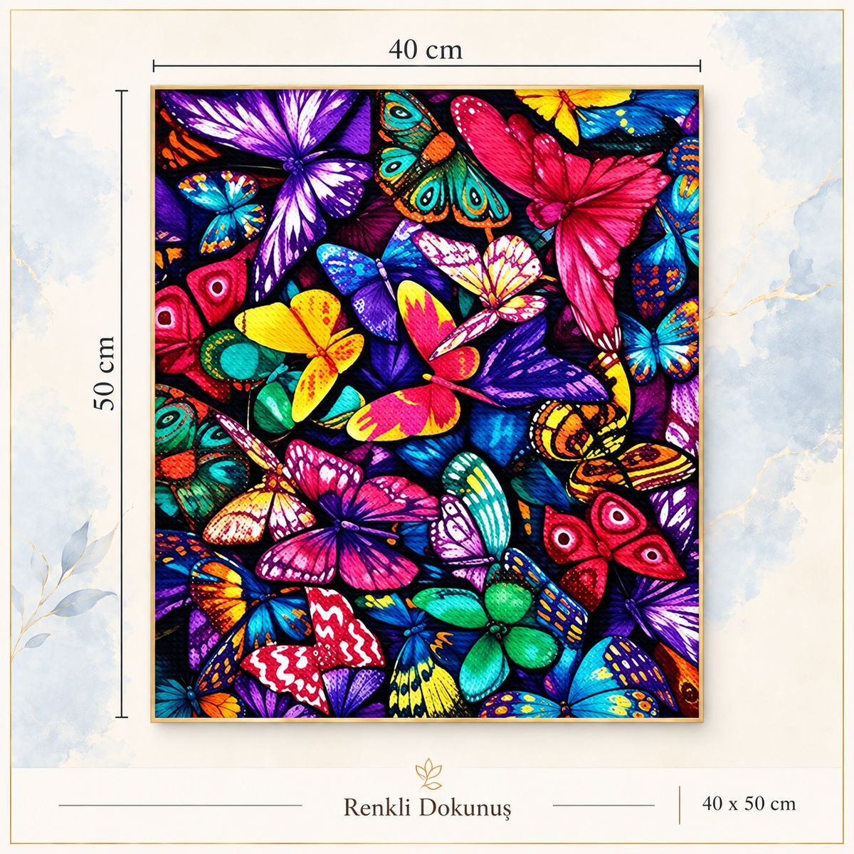 Kelebek Bahçesi  40x50 cm