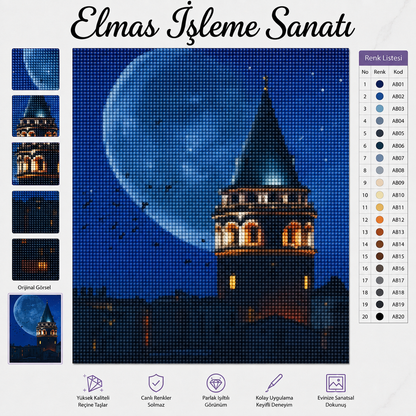 Ay ışığında Galata 40x50