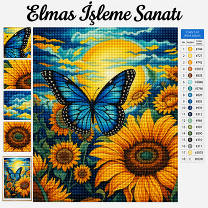 Ay Çiçek Kelebeği 50x65Cm