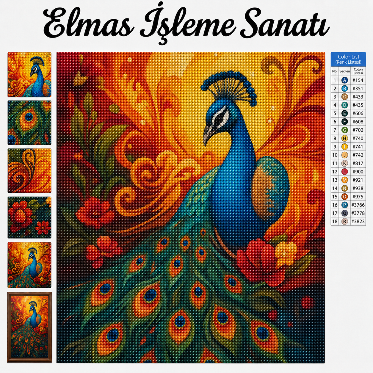 İhtişamlı Tavus Kuşu 50x65Cm
