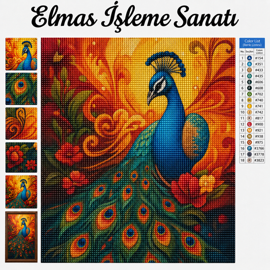 İhtişamlı Tavus Kuşu 50x65Cm