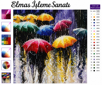 Şemsiyelerin Dansı  30x30 cm