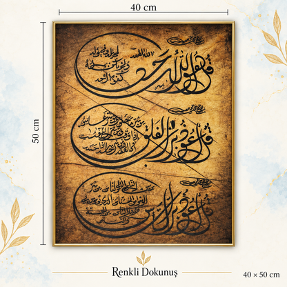 İhlas, Felak ve Nas Sureleri 40x50 Cm