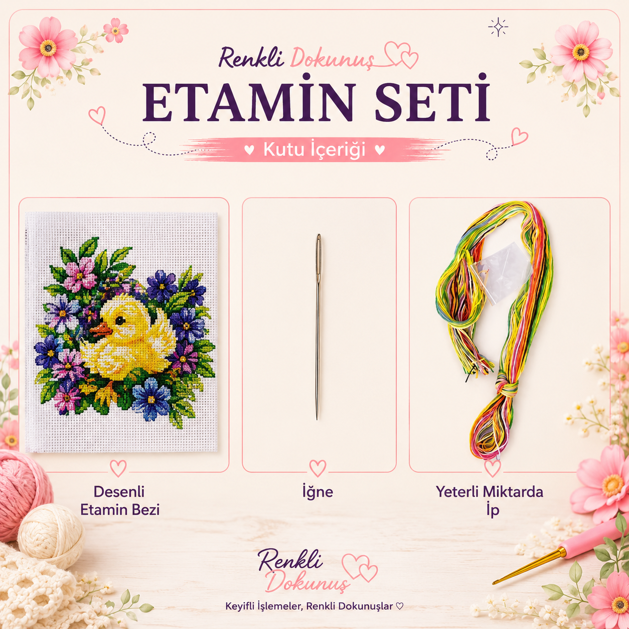 Yavru Kediler Desenli Etamin Seti