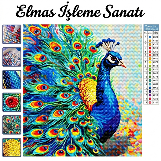 Görkemli Tavus Kuşu 40x50 cm