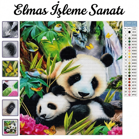 Sevimli Pandalar  30x40 cm