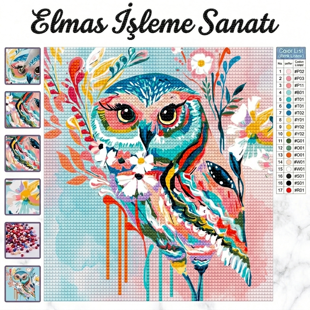 Bohem Baykuş  30x30 cm