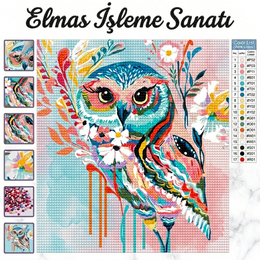 Bohem Baykuş  30x30 cm
