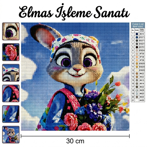 Zootropolis 30x30 cm Sert Tahta Kanvaslı