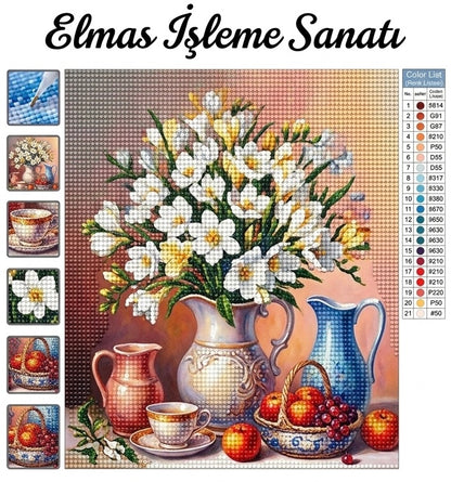 Beyaz Çiçek Zerafeti  30x40 cm