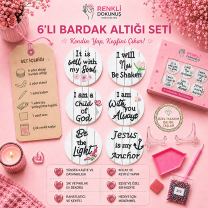 Pozitif Işıltı 6'lı Bardak Altlığı Seti